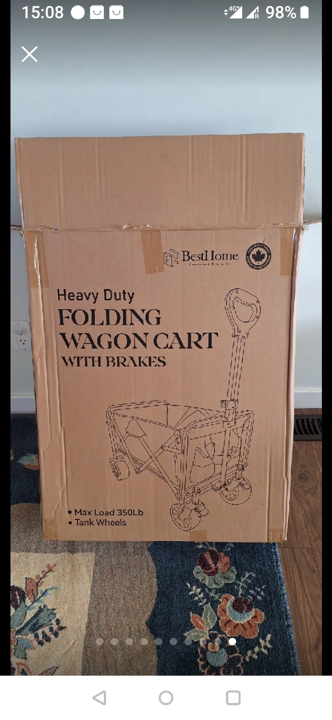 BestHome Heavy Duty Folding Wagon Cart with Brakes