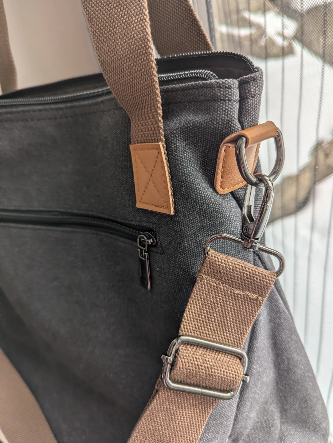 Canvas Crossbody Tote Bag Multi-Pocket - photo 3