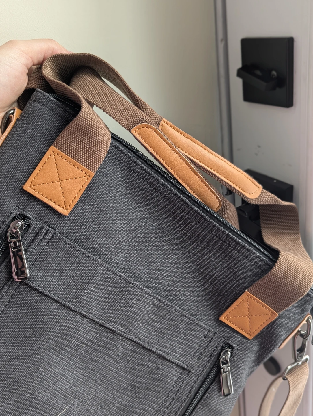 Canvas Crossbody Tote Bag Multi-Pocket - photo 5