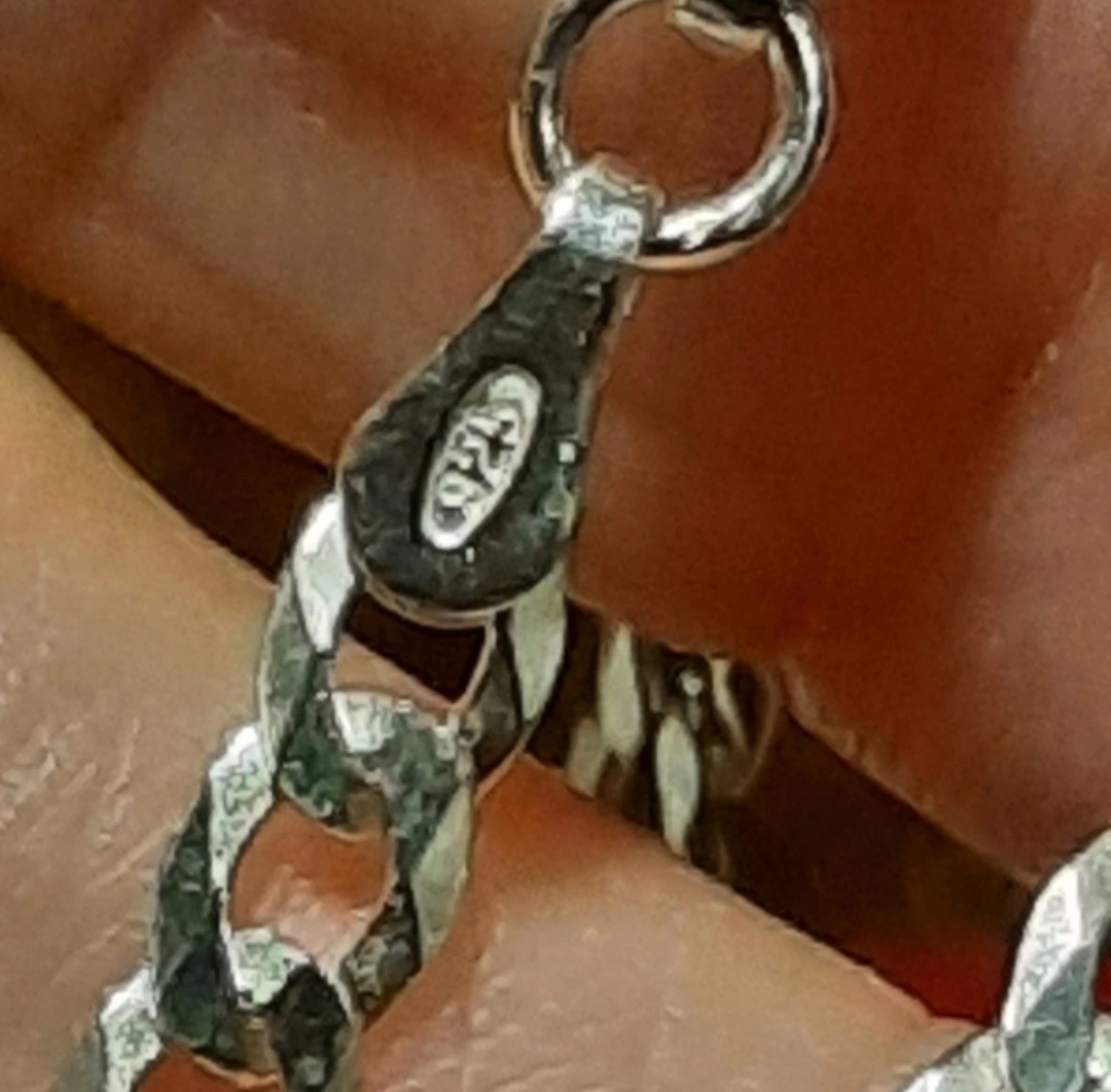 Solid Sterling Silver Figaro Chain Necklace - photo 3
