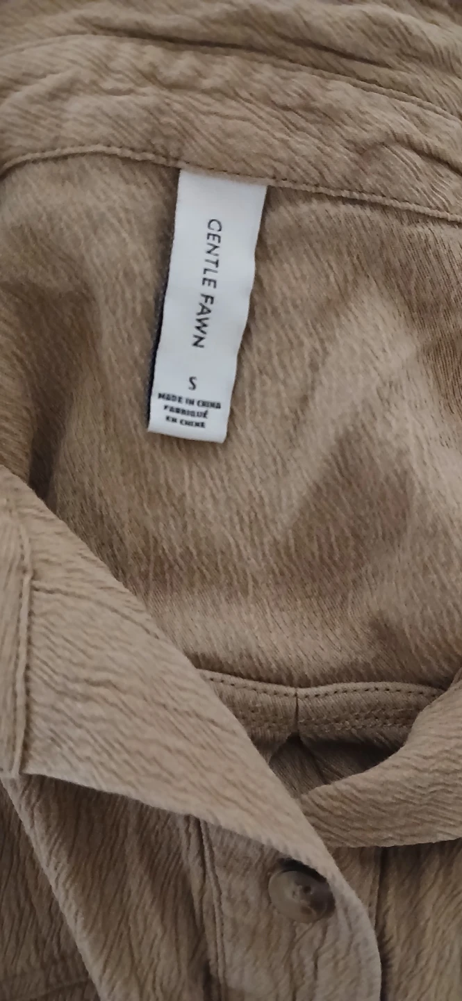 Gentle Fawn Beige Button-Up Shirt - Size S - photo 3