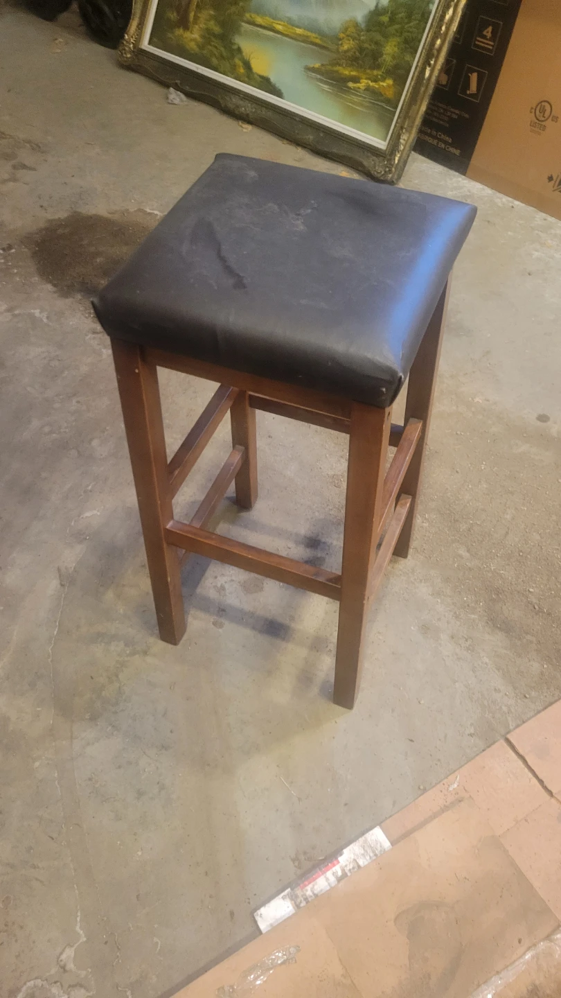 Wooden Bar Stool with Padded Seat