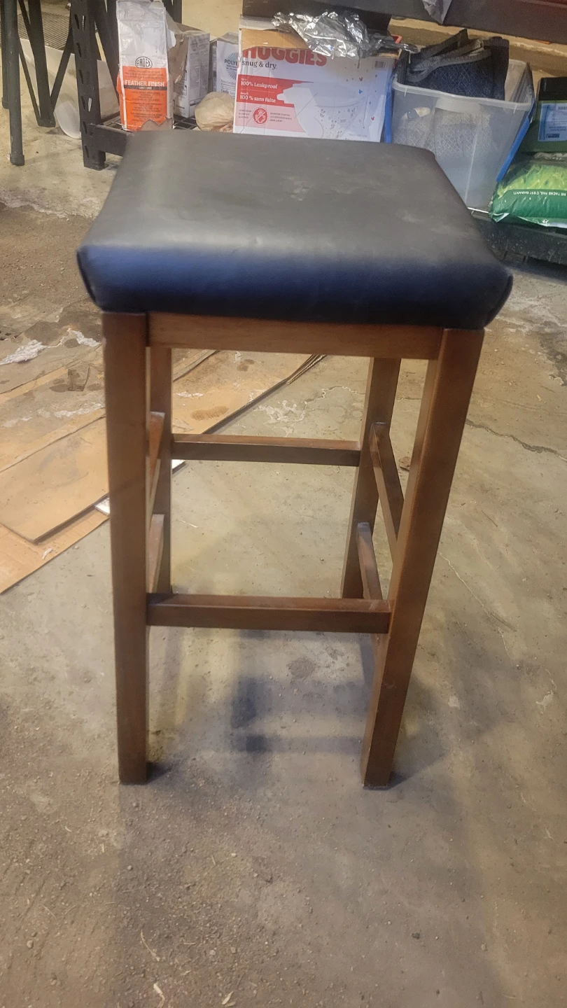 Wooden Bar Stool with Padded Seat - photo 2