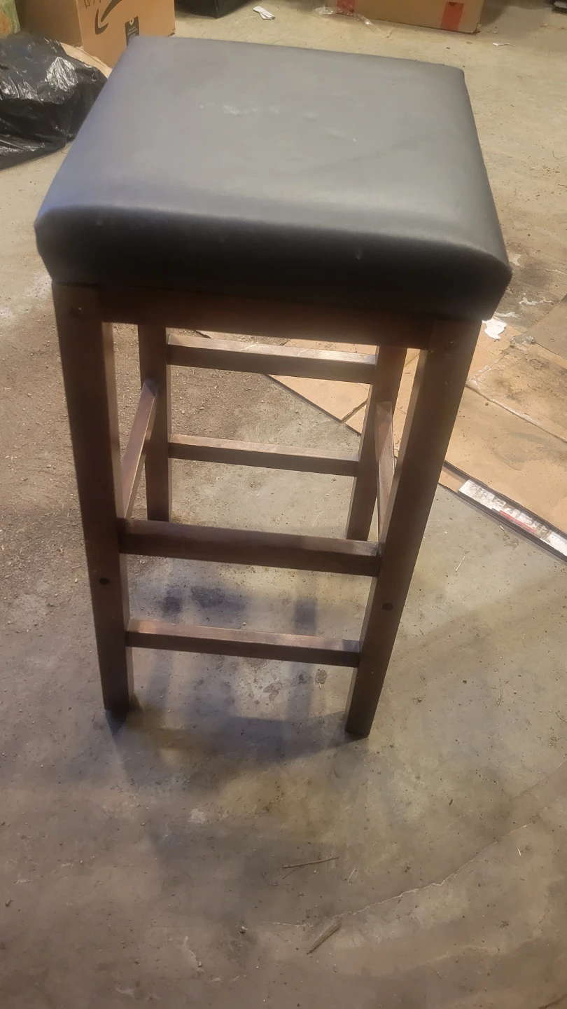 Wooden Bar Stool with Padded Seat - photo 3