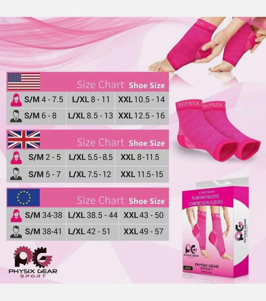 XXL-Physix Gear Plantar Fasciitis Compression Sleeves - photo 5