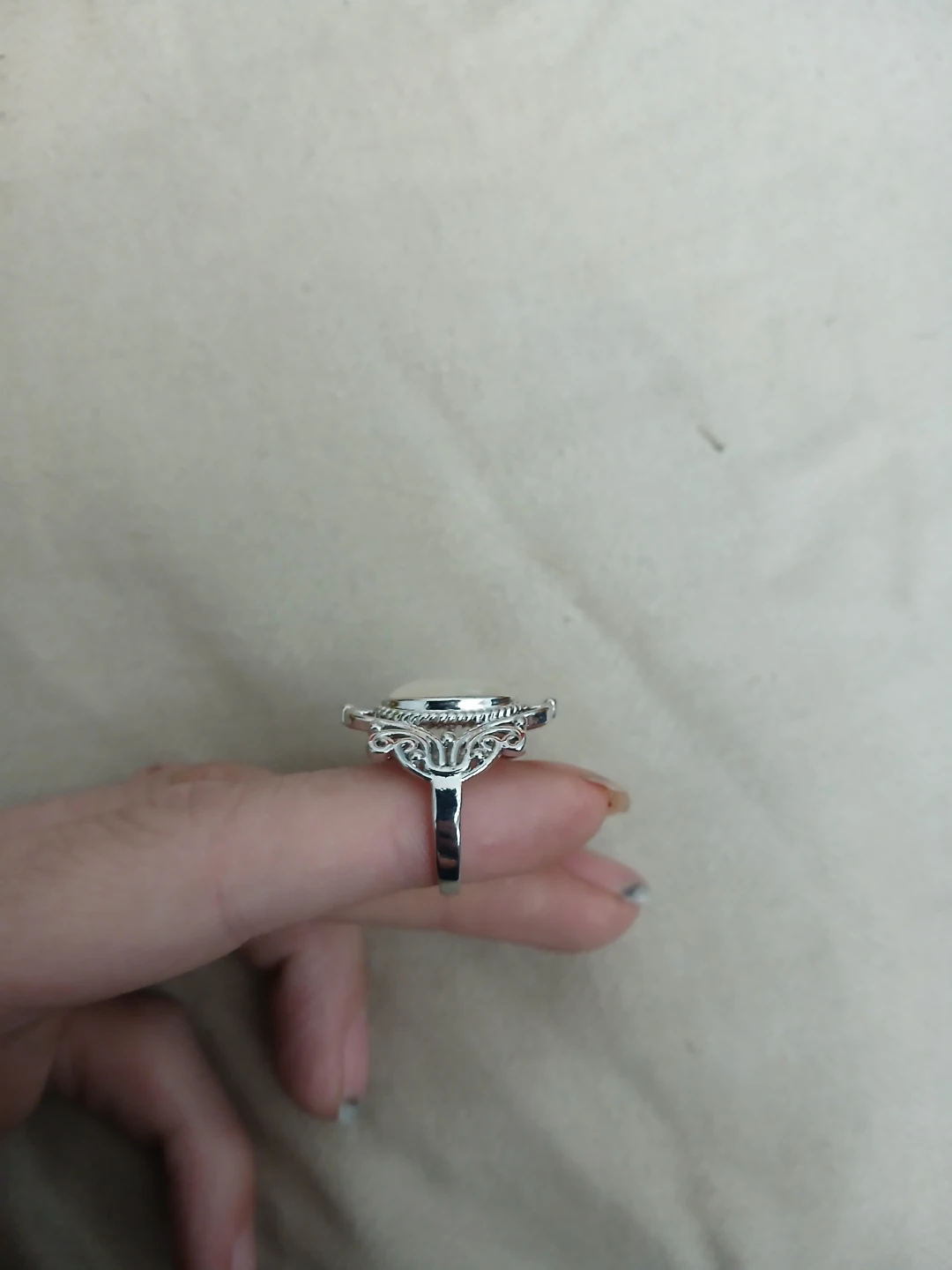 925 Silver And White Synthetic Cubic Zirconia Ring - photo 4