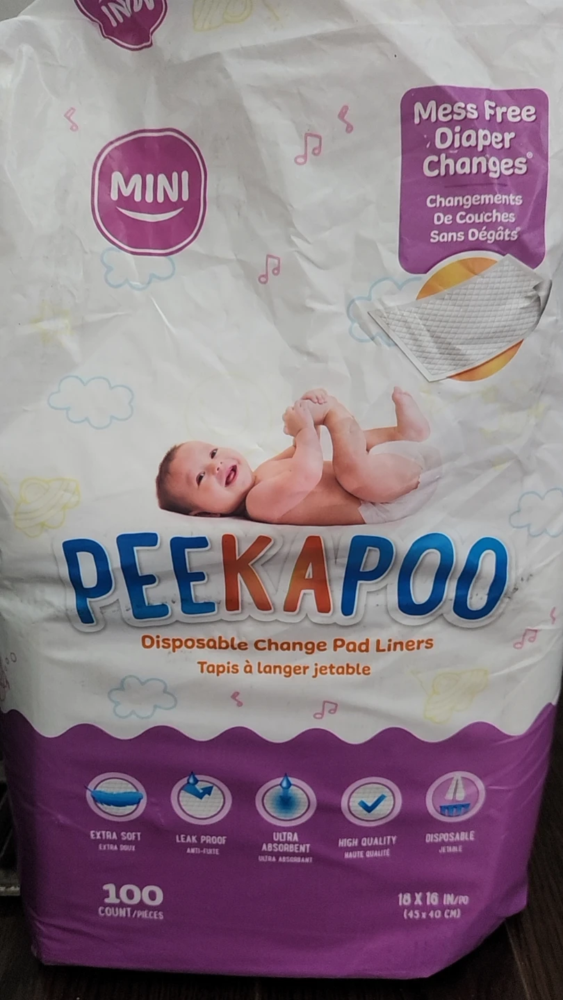 Peekapoo Mini Disposable Changing Pad Liners - 100 Pack - photo 2
