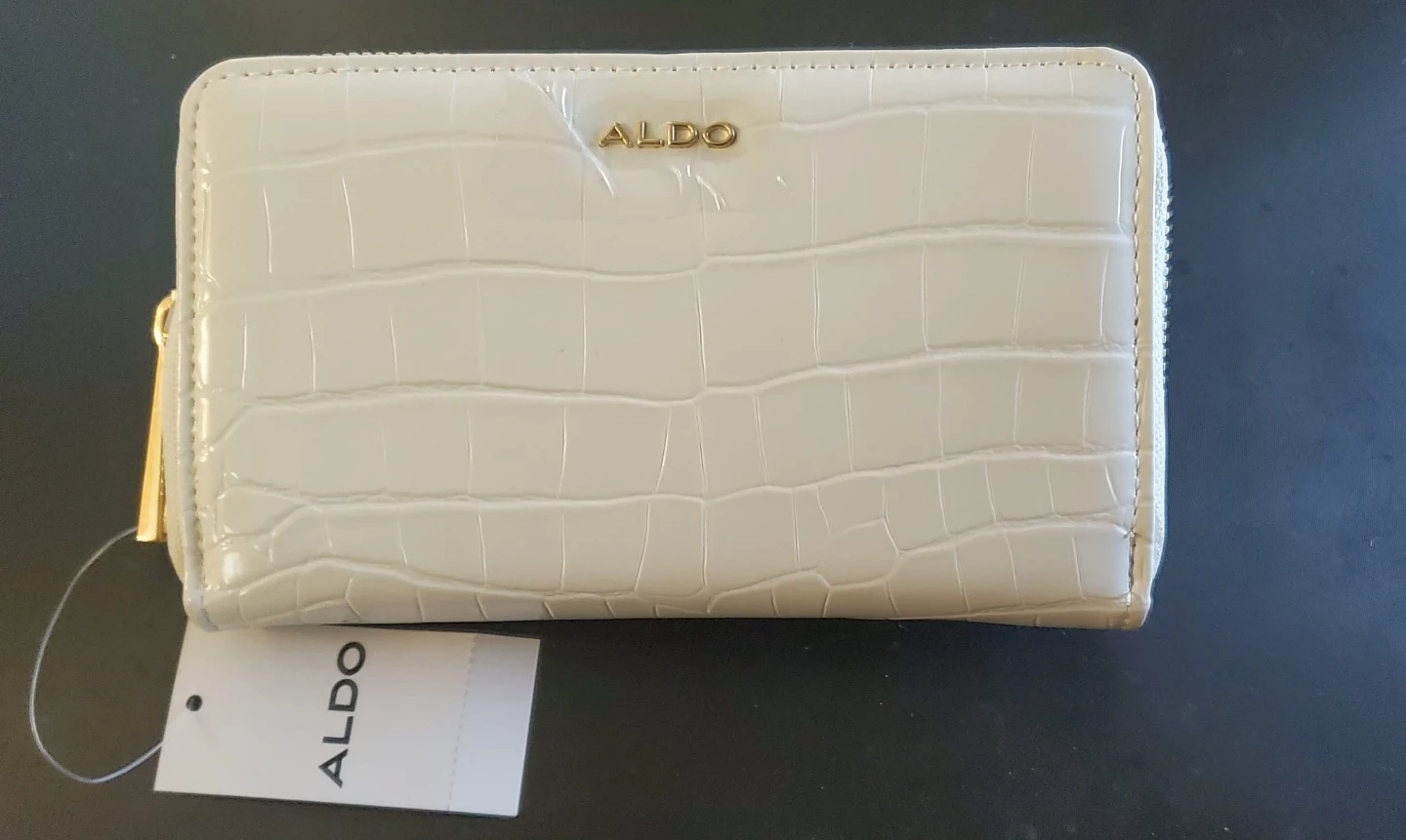 New Aldo White Croc Wallet