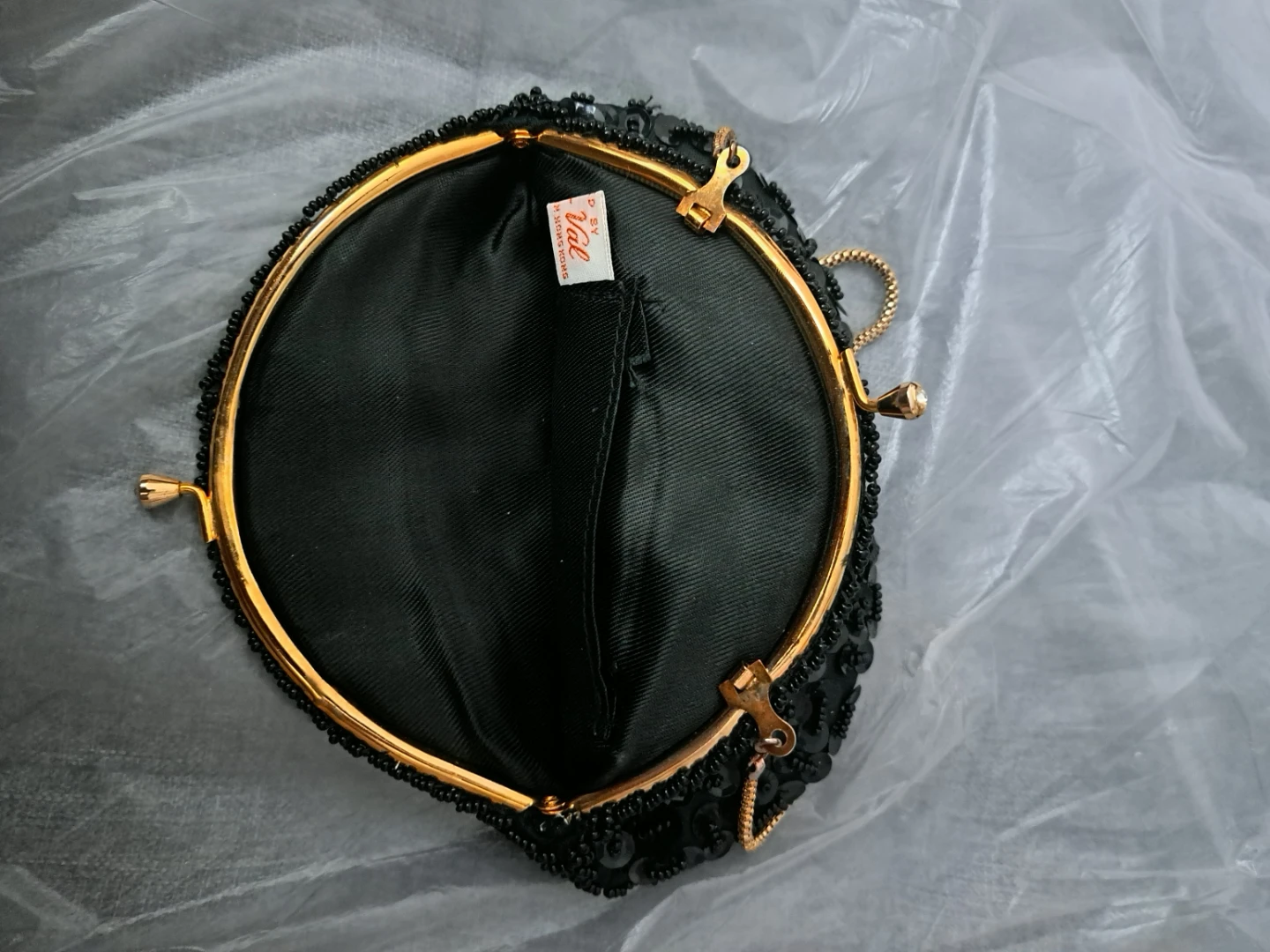 Vintage Black Beaded and Sequins evening Clutch Purse - photo 2