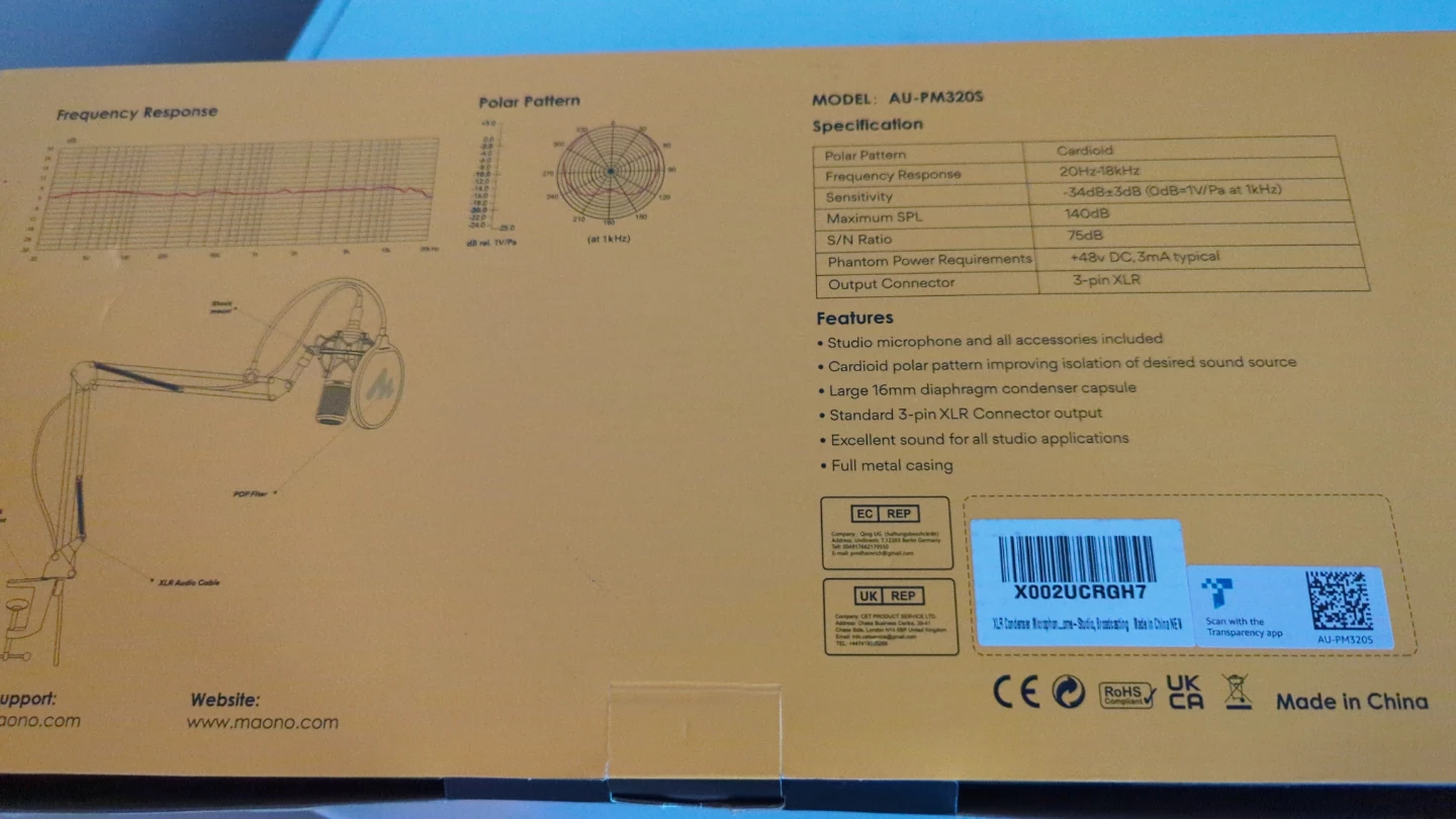 Maono AU-PM320S Condenser Studio Microphone Set - New - photo 2