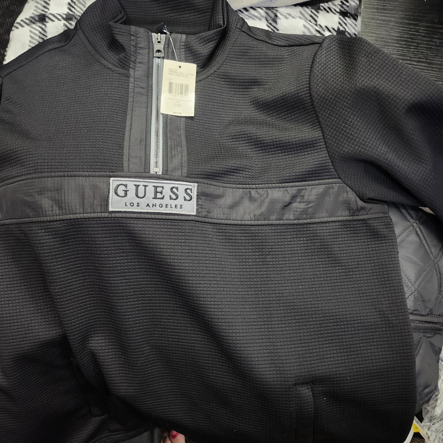 Guess Adapt Half Zip LS Black - Large