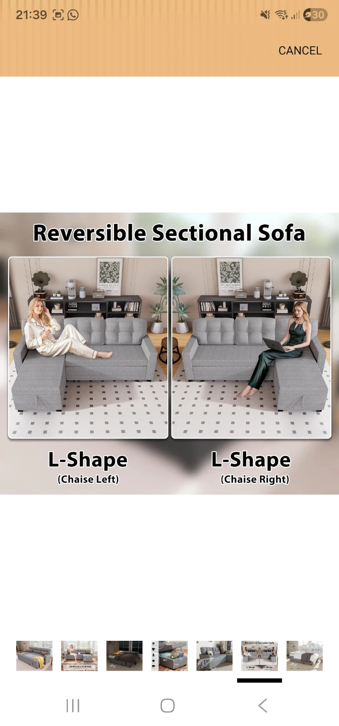 Reversible Sectional Sofa with Storage - photo 2
