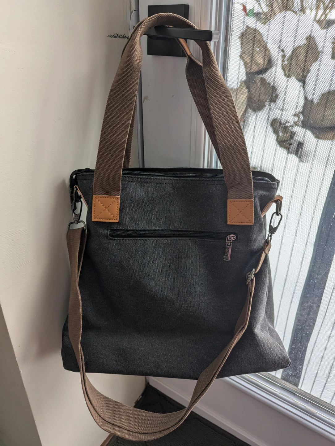 Canvas Crossbody Tote Bag Multi-Pocket - photo 2