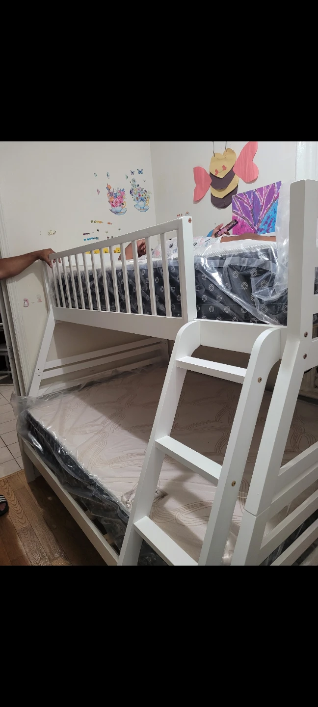 White Bunk Bed with Ladder