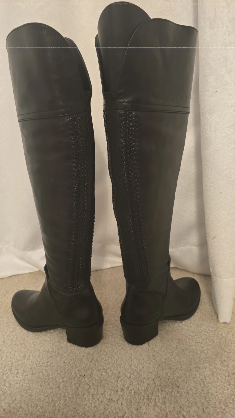 Vince Camuto Black Leather Over-the-Knee Boots - photo 5
