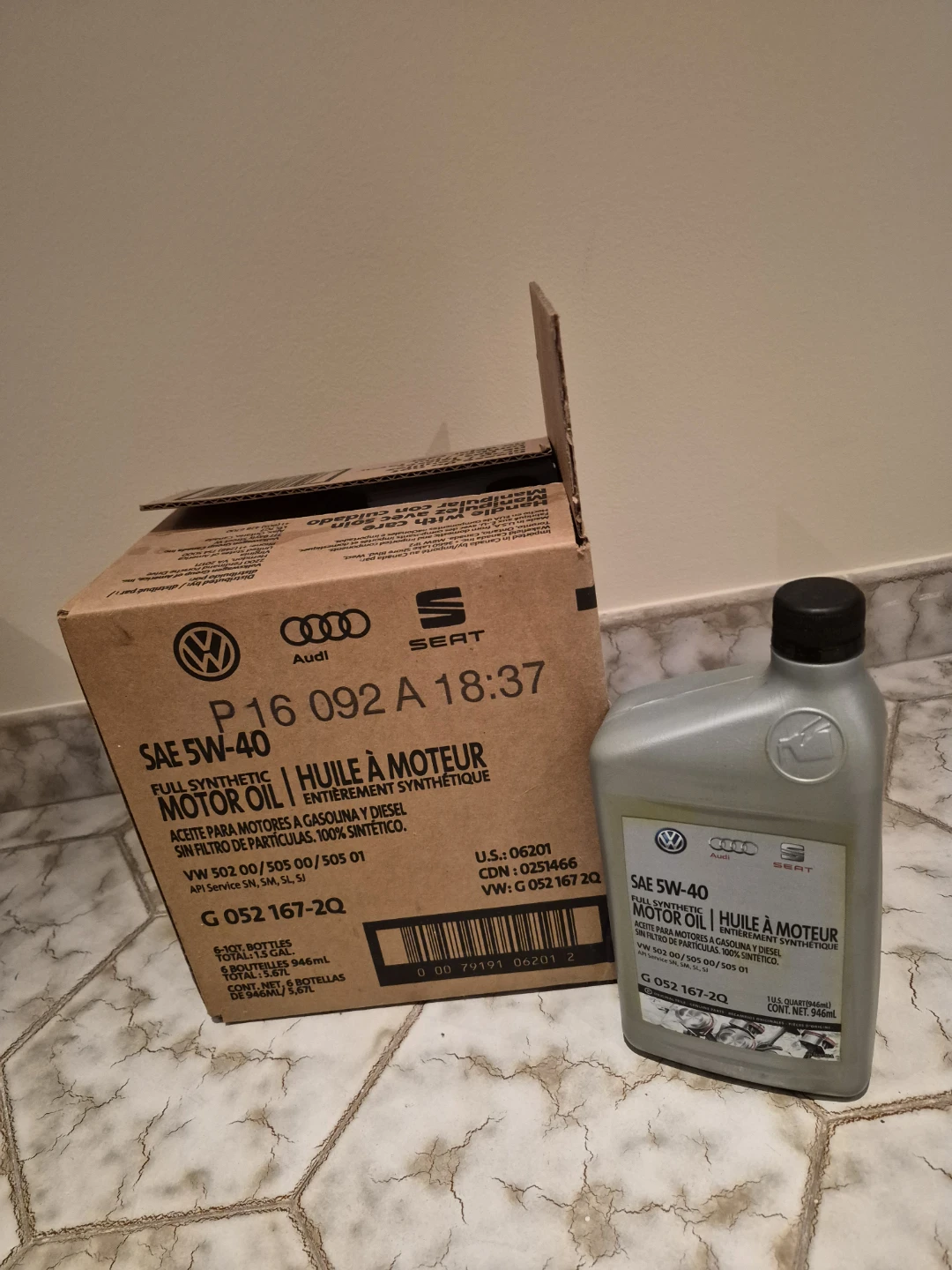 VW/Audi/Seat SAE 5W-40 Full Synthetic Motor Oil