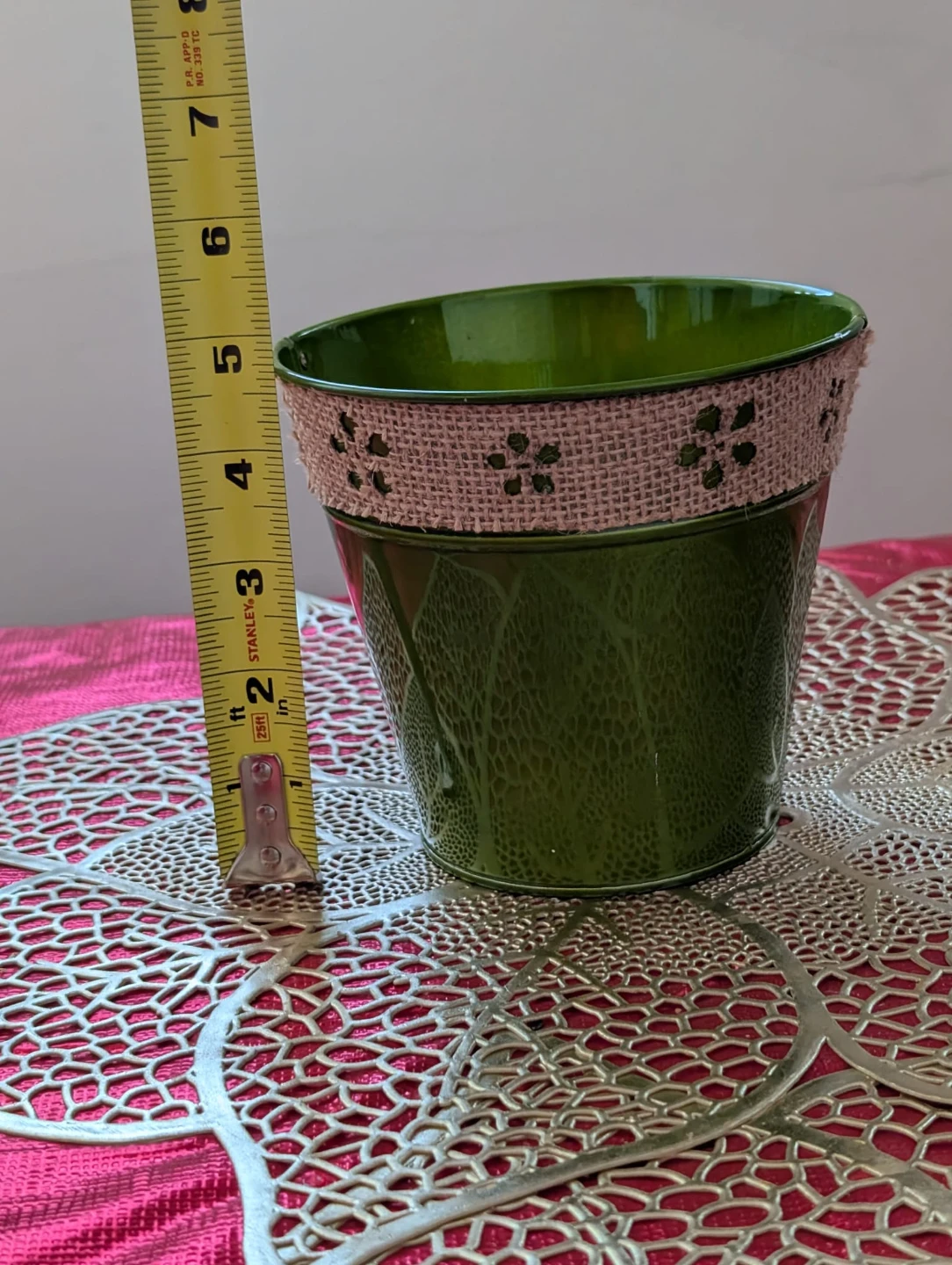 Green Decorated Flower Pot 🥕