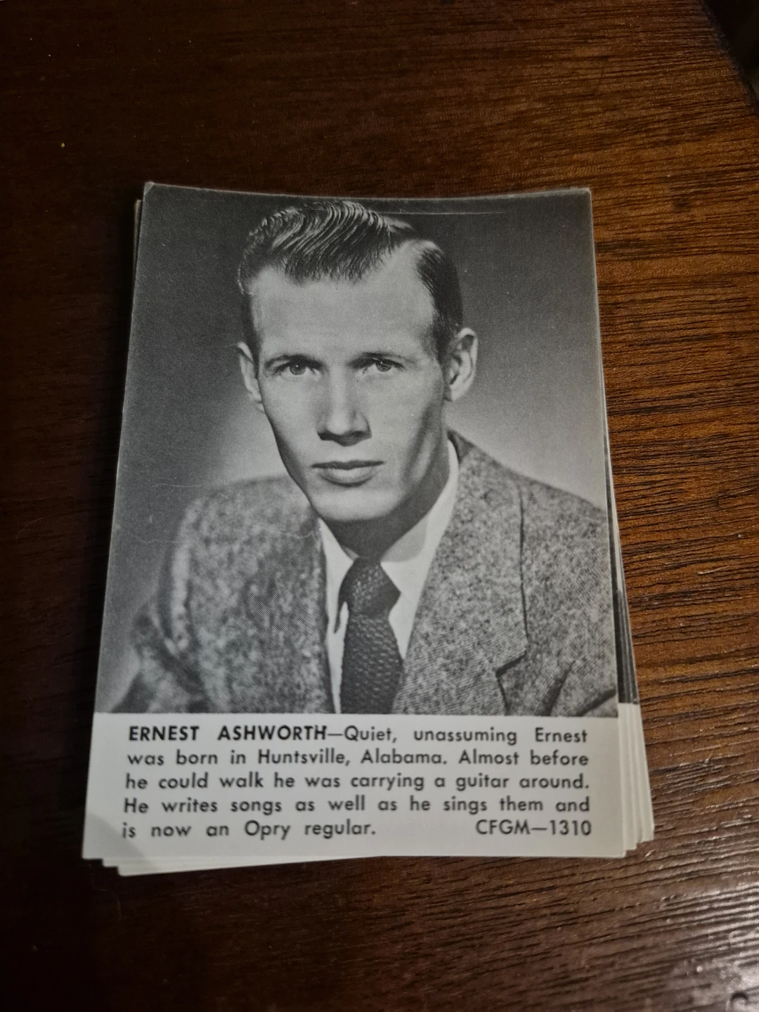 Ernest Ashworth Portrait Card CFGM-1310