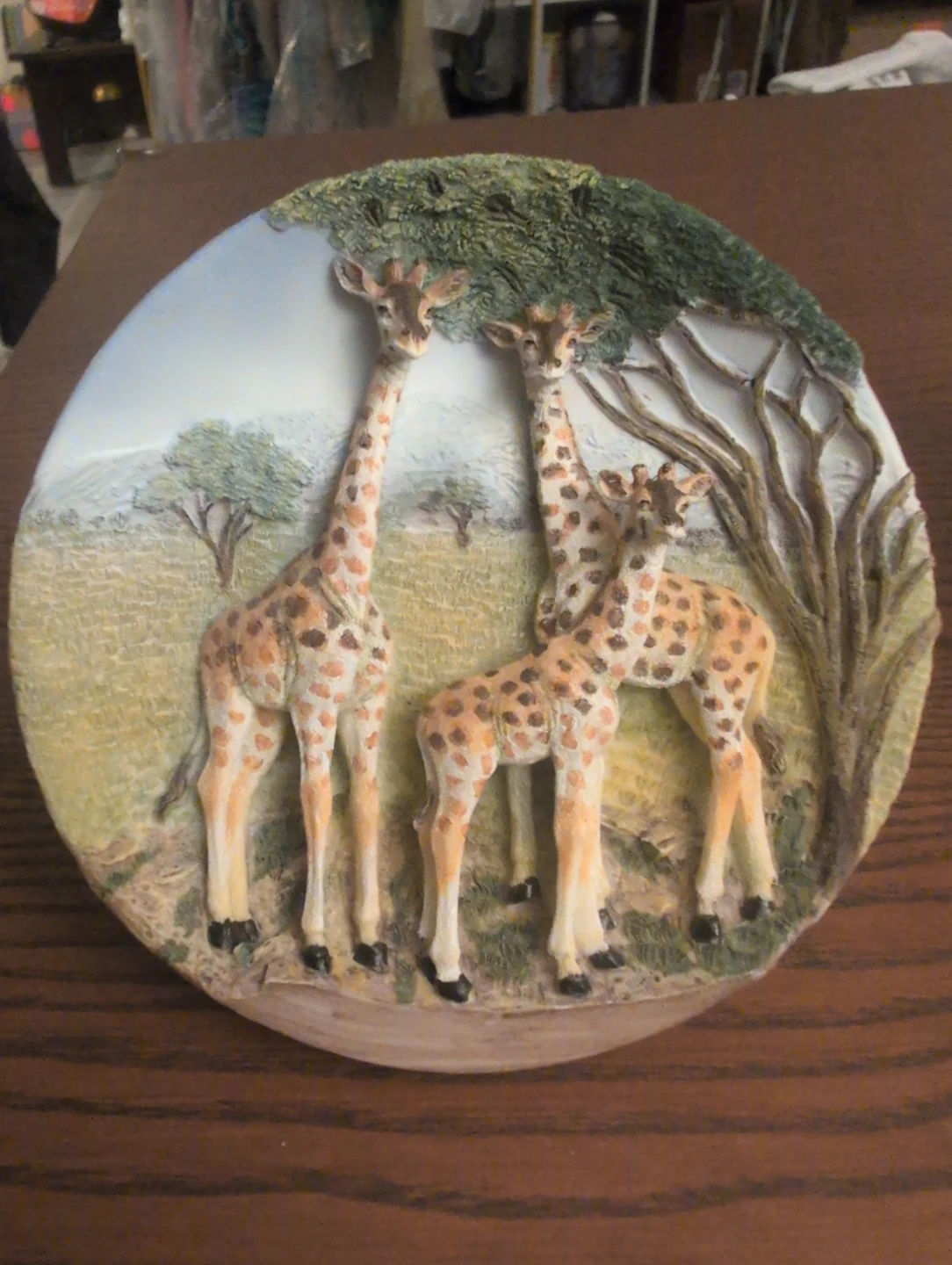 3D Giraffe Family Wall Plaque