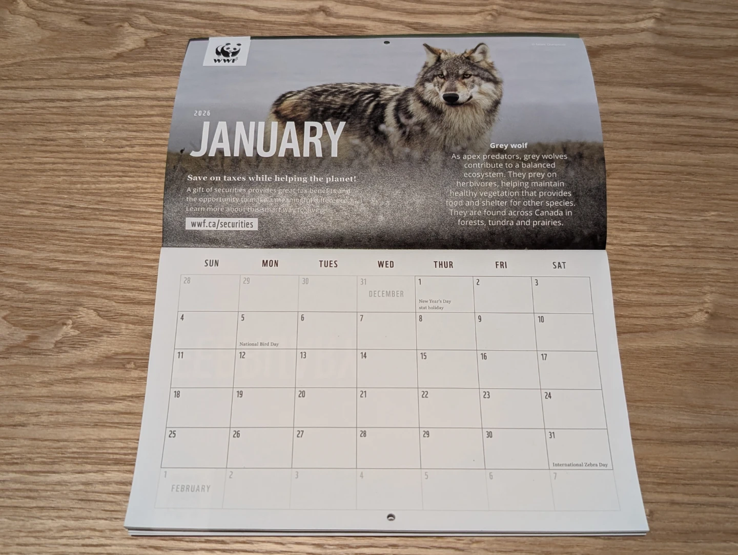NEW: WWF 2026 Mini Calendar - photo 2