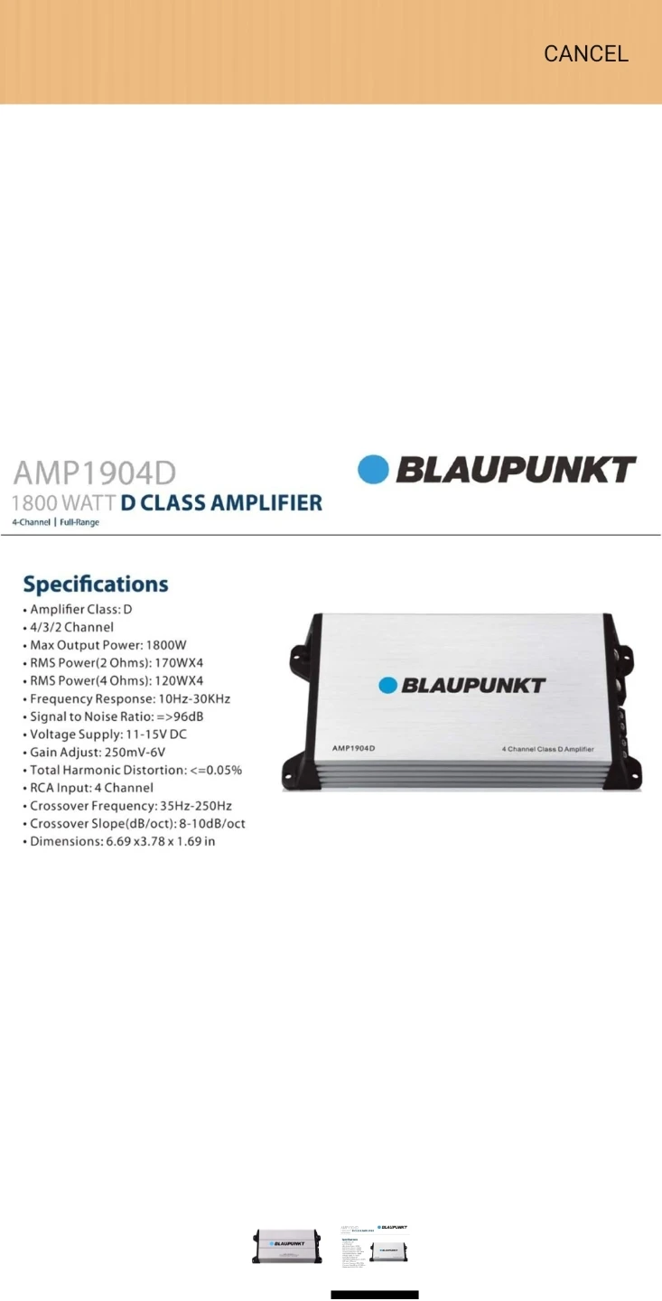 Blaupunkt AMP1904D 1800W 4-Channel Amplifier - photo 2
