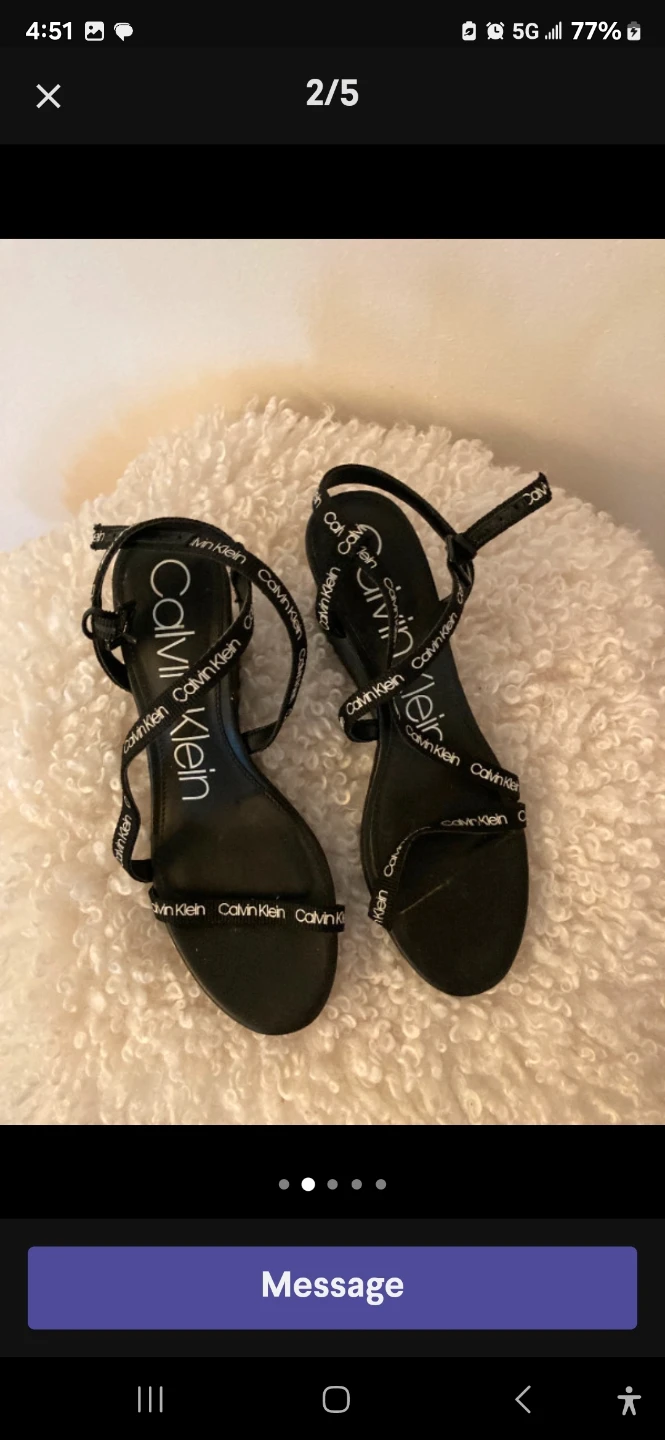 Calvin Klein Women's Black Strappy Heeled Sandals Size 8