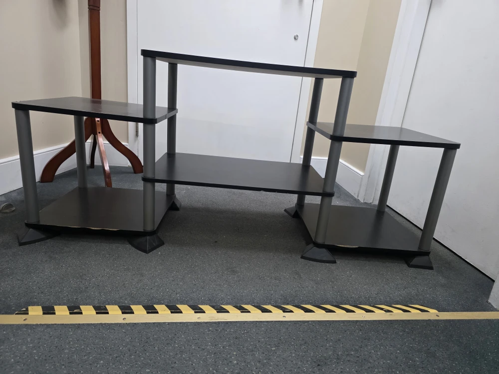 Black TV Stand with Shelves