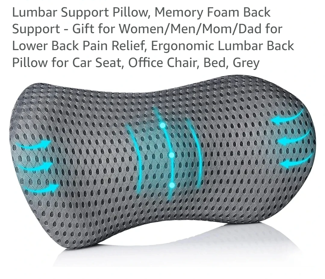 Lumbar Support Pillow - Memory Foam Back Support