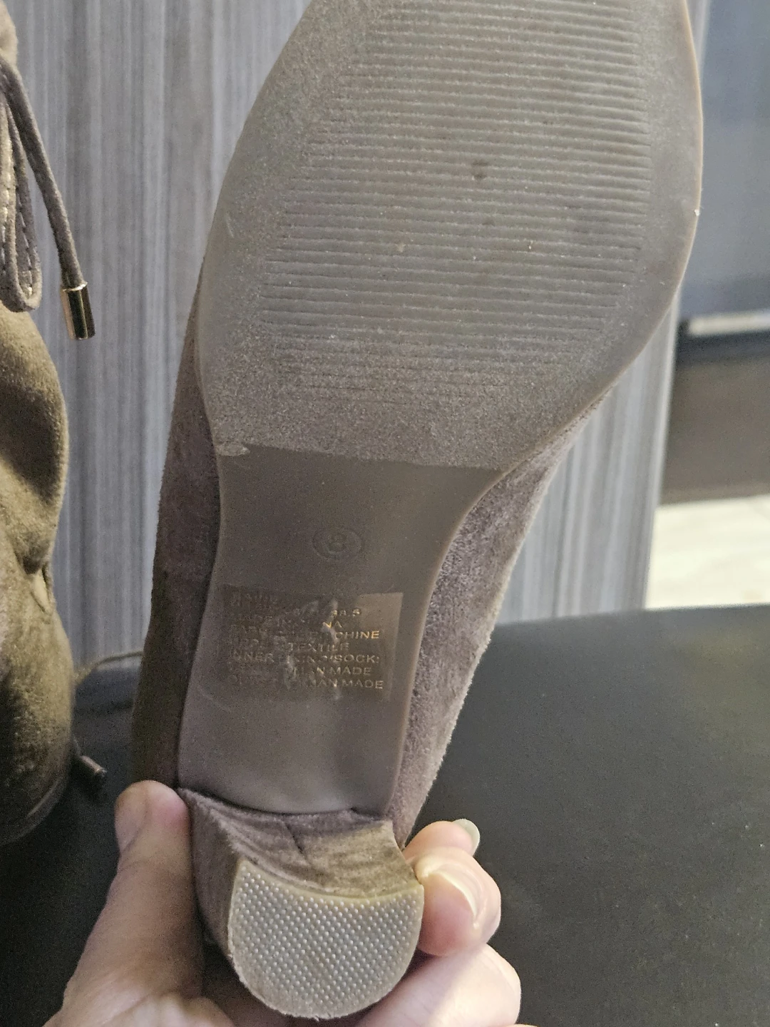 Justfab  Suede  Beige High Heel Ankle Booties size 8 /eu 38.5 - photo 5
