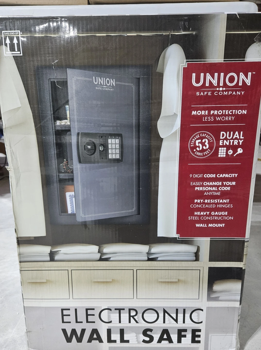 Union Safe Company Electronic Wall Safe "New" still in box