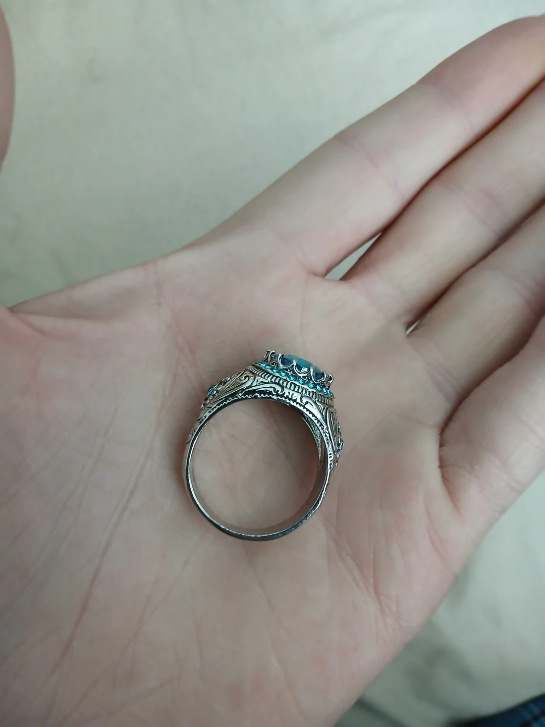 925 Silver And Light Blue 5A Zirconia Ring - photo 3