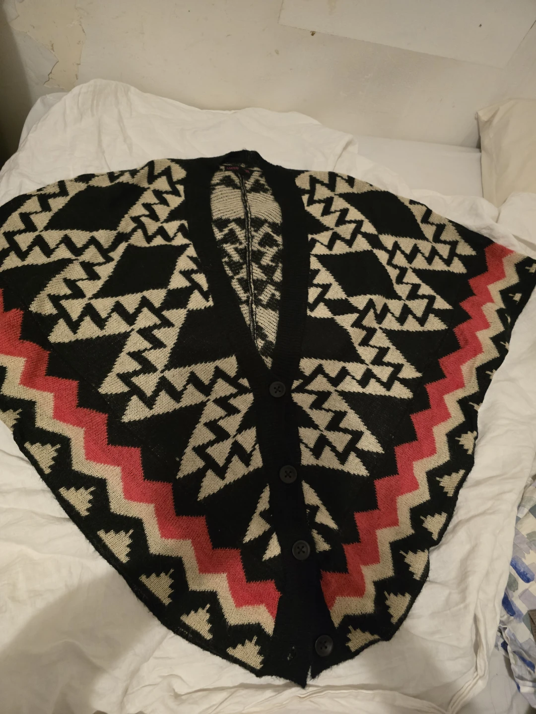 Material Gir Knit Graphics  Cardigan Poncho L/G