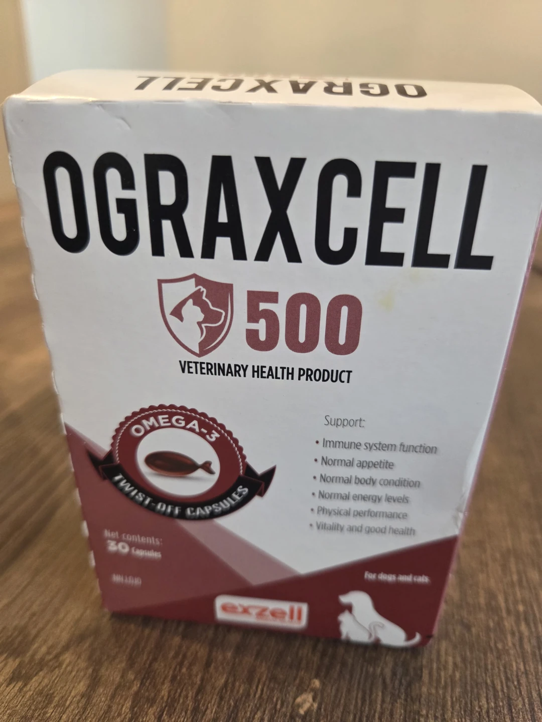 OGRAXCELL 500 Veterinary Health Product Omega-3 Capsules