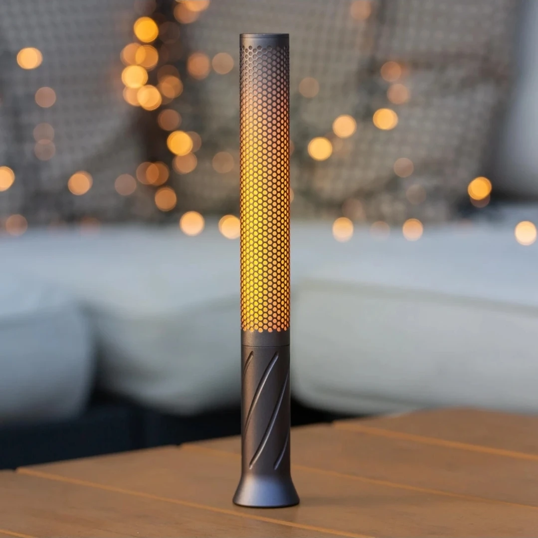 LED Cordless Candle Table Lamp – Platinum Grey | Rechargeable - photo 4