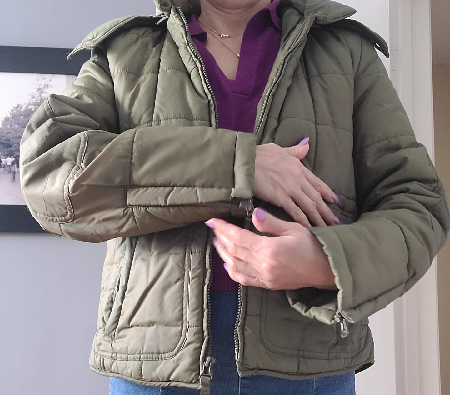 Olive Green Puffer Jacket - photo 2