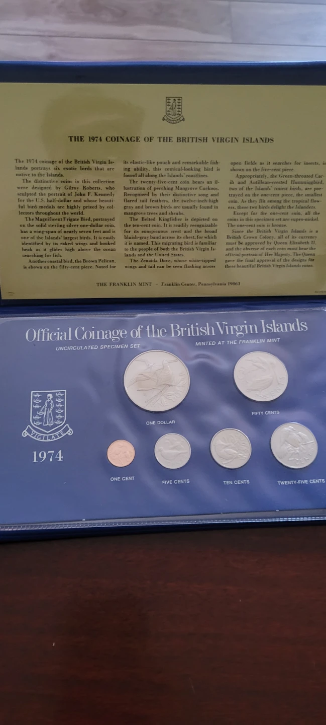 1974 British Virgin Islands Coinage Set - Franklin Mint