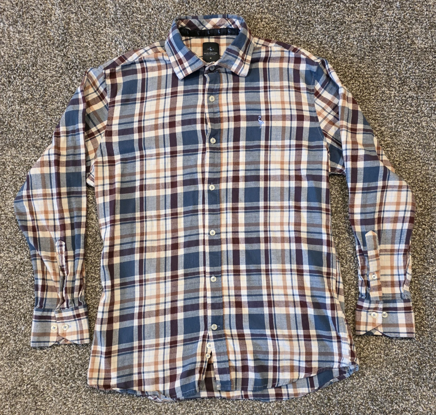 Tailorbyrd Collection Men's Plaid Long Sleeve Shirt Size M