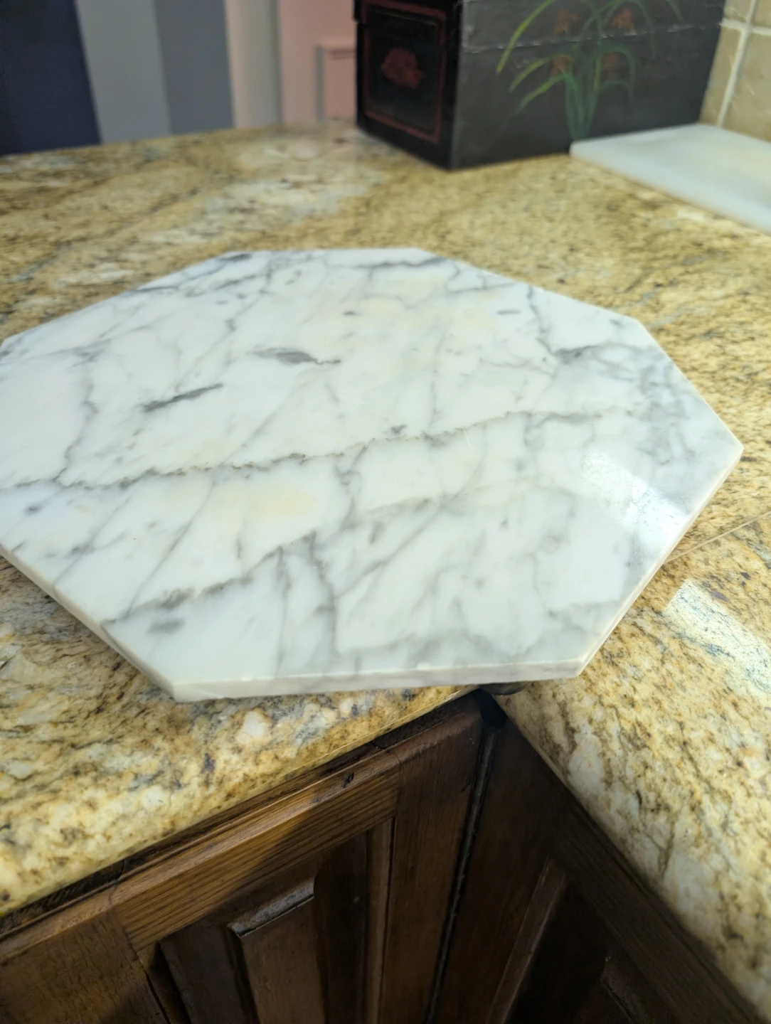 Marble Cheese Board with Brass Feet Made in Italy