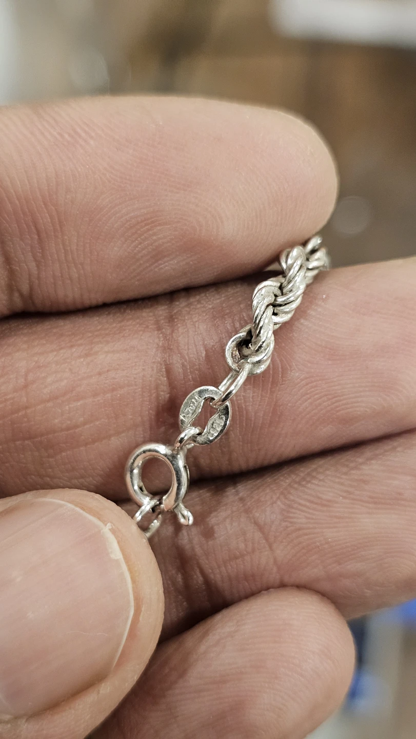 925 Silver Rope Chain Necklace - 11.2g, 24 Inches - photo 2
