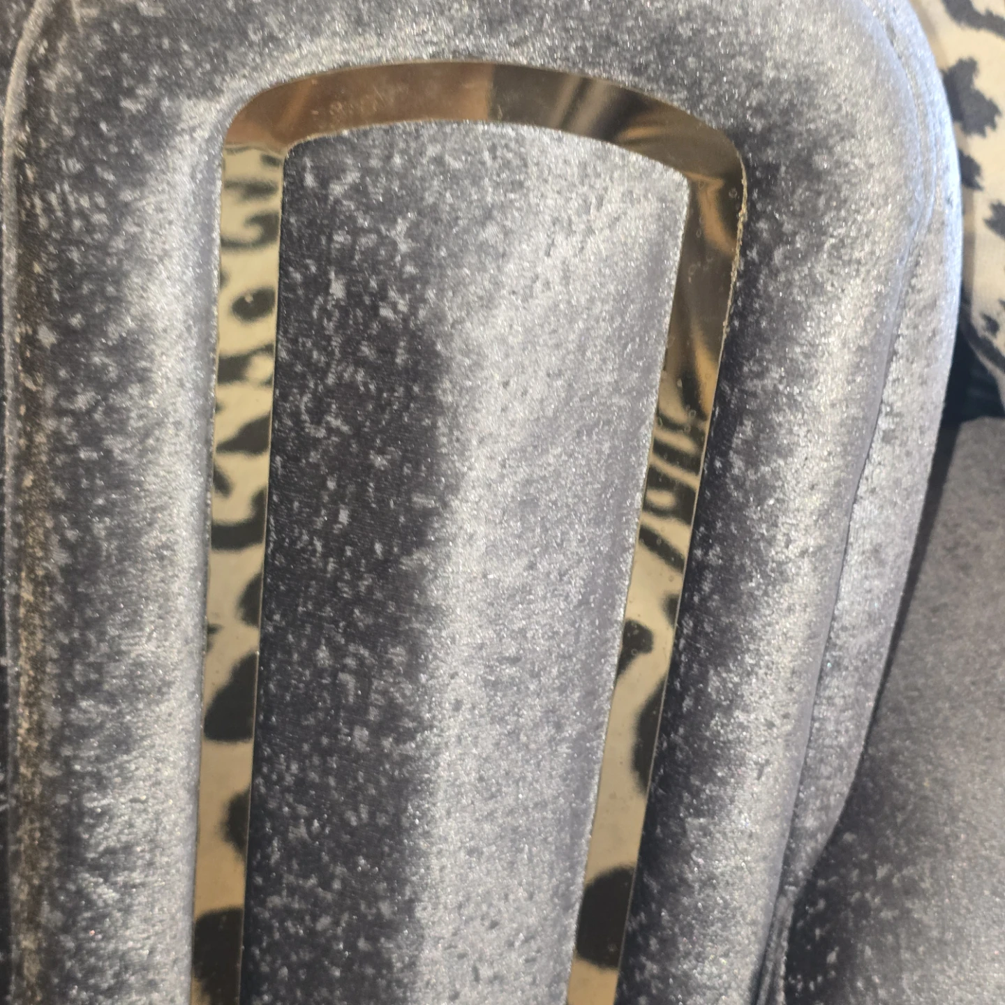 Grey Velvet Armchair with Gold Accents - photo 4