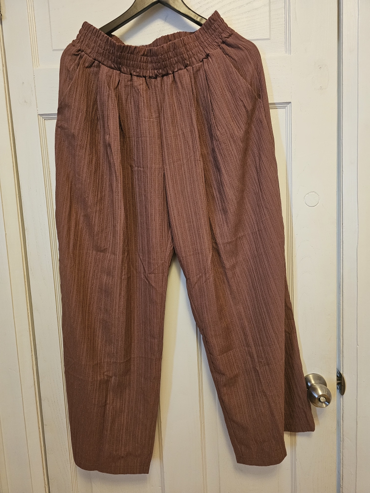 Brown Textured Wide Leg Pants - photo 2