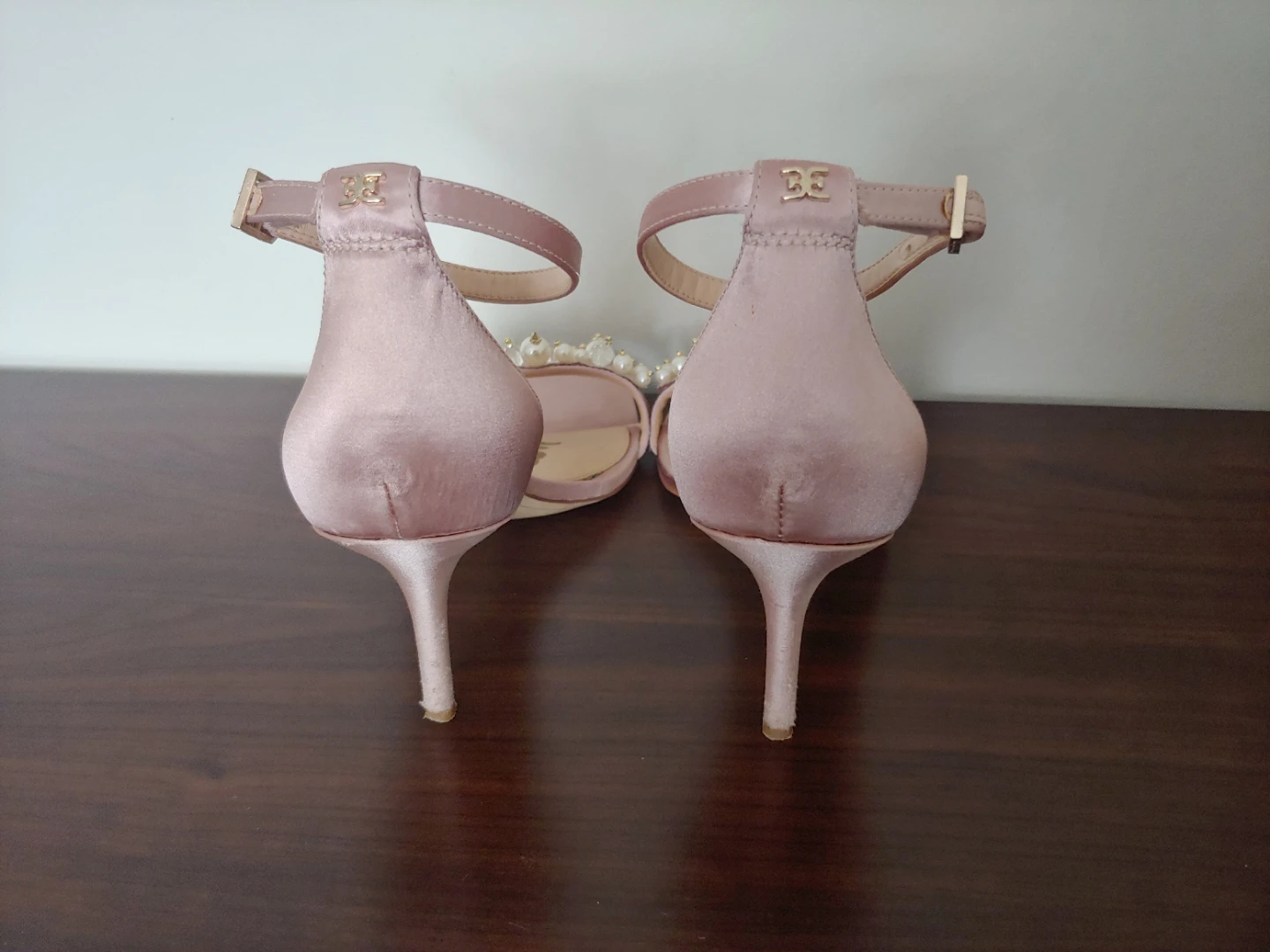 Sam Edelman Rose Gold Pearl Embellished Heels Size 7.5 - photo 3