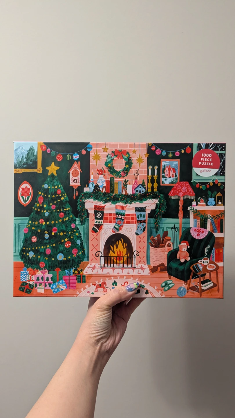 Galison Christmas Fireplace 1000 Piece Puzzle
