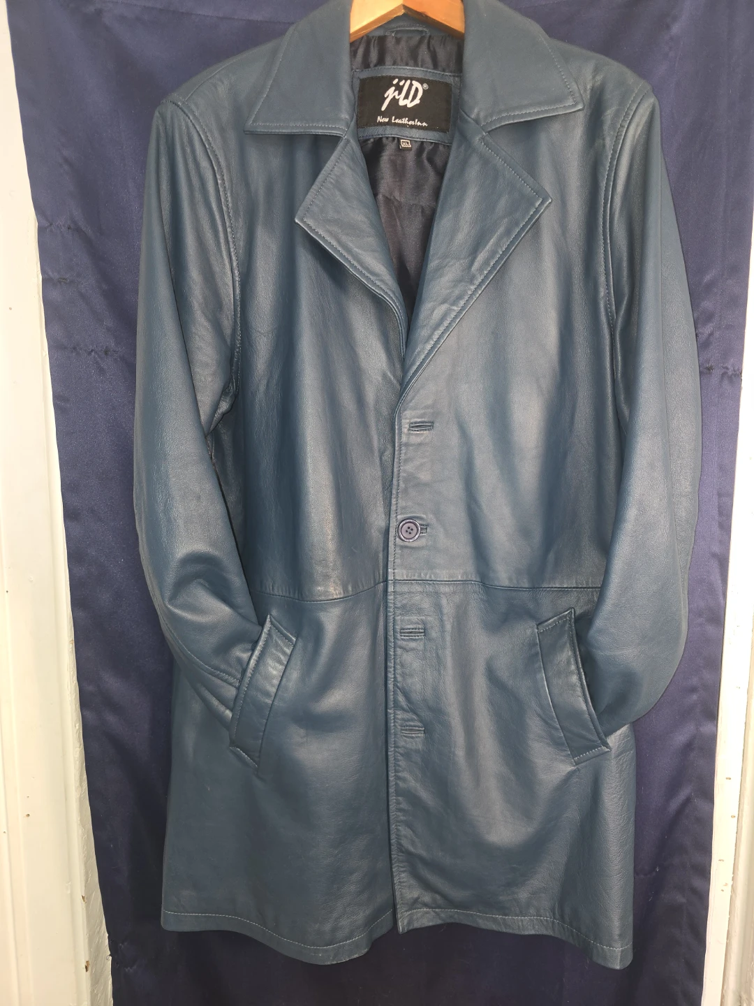 JLD New Leather Jacket - Blue, Size XL