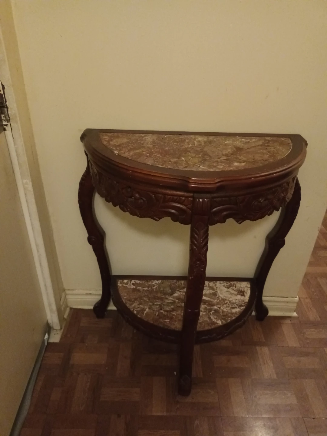 Half-moon Marble Top Accent Table - photo 2