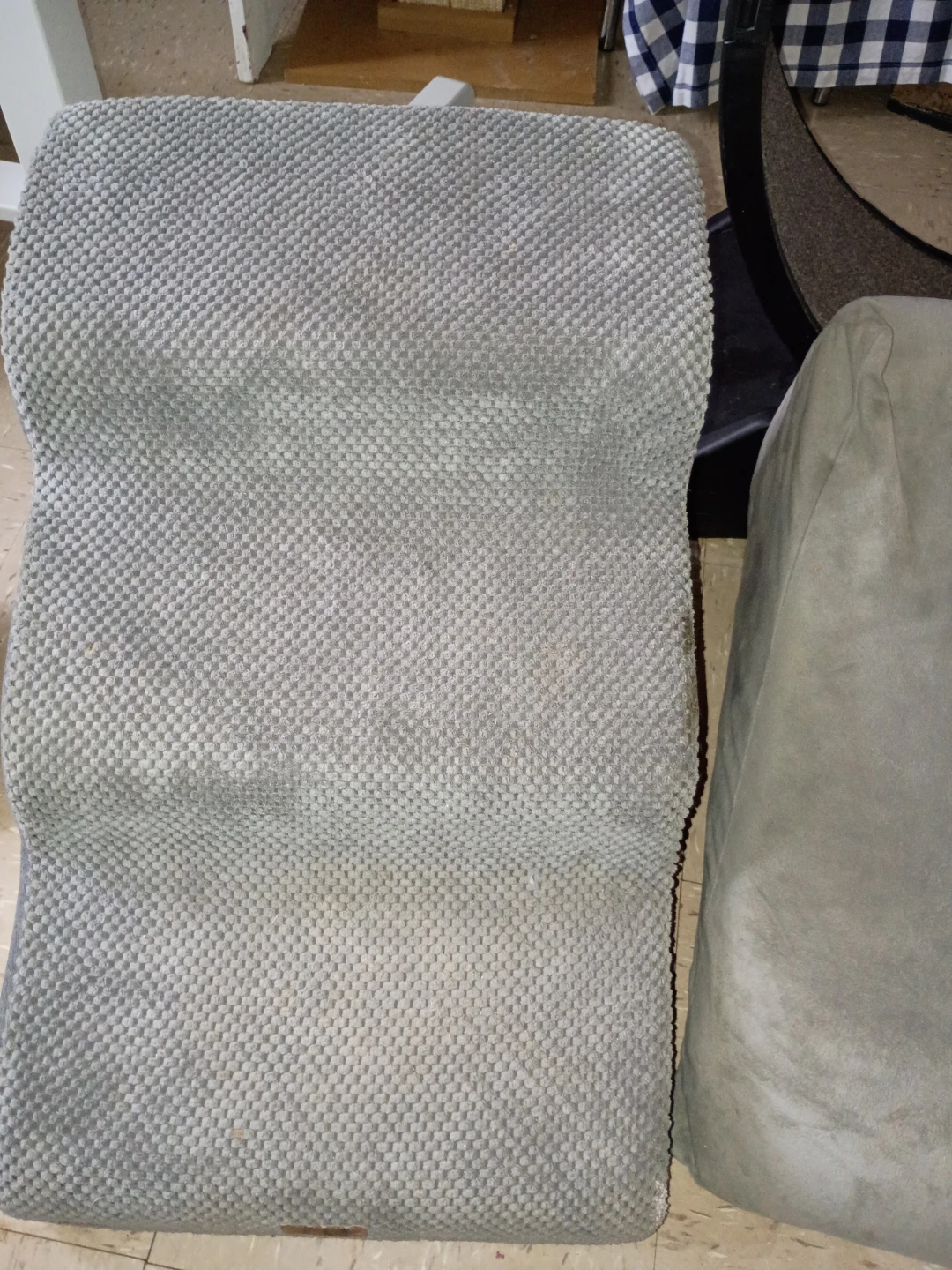Gray Upholstered  soft staircase.