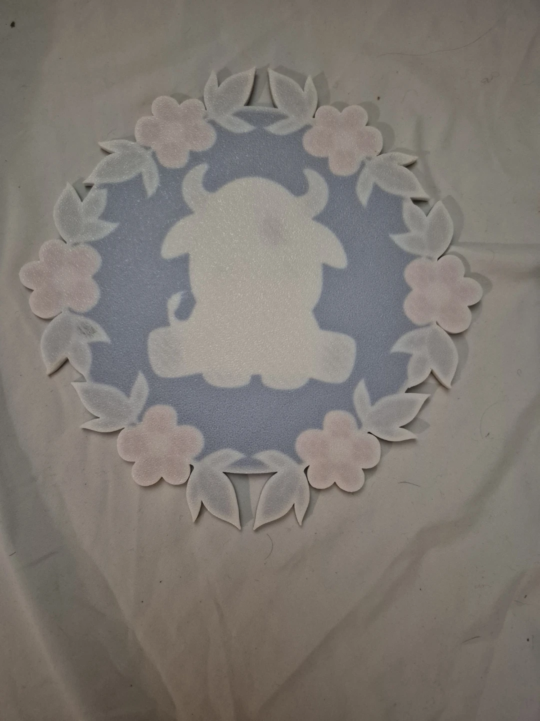 Cute Cow Round Decor with Floral Accents - photo 2