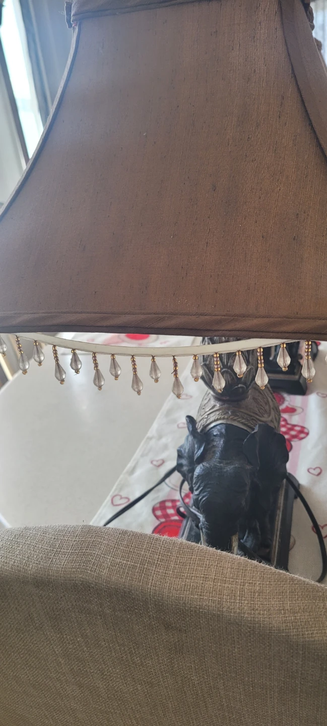 Elephant Table Lamp with Brown Shade - photo 4