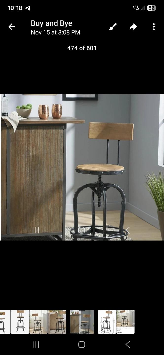 Industrial Style Adjustable Swivel Stool