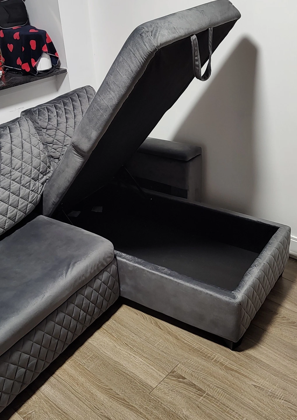 Grey Sectional Sofa with Storage - photo 2